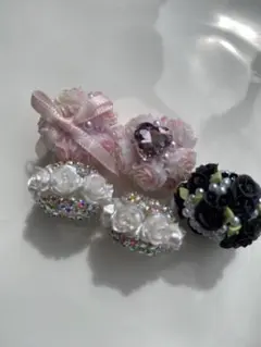 ペイントビーズ5個セット　バラ付き