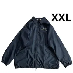 80s 90s USA製 ナイロン コーチジャケット XXL 紺 白 プリント