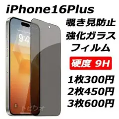 iPhone16Plus 覗き見防止フィルム 強化ガラスフィルムg