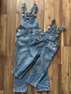H&M デニムブルー　オーバーオール　120cm 100cm