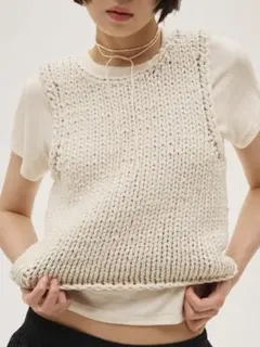 未使用品todayful Tencel silk knit vest ブラウン茶 - メルカリ