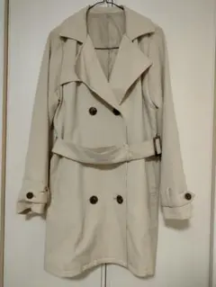 ベージュ トレンチコート ベルト付き レディース LLサイズ