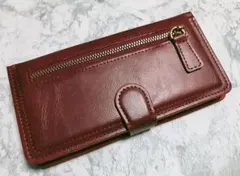 ジッパーポケット 手帳型 iPhone7Plus/8Plus ケース 深紅色