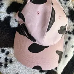 牛柄ピンクキャップ 調整可能