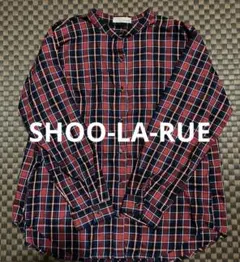 【㊥】 SHOO-LA-RUE 長袖赤紺チェックシャツMサイズ