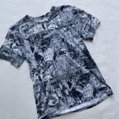 NIKE 総柄 スウォッシュ Tシャツ 半袖　グレー　M