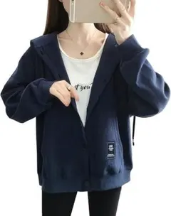 パーカー レディース 長袖 おしゃれ 無地 カジュアル XL