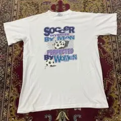 90s シングルステッチ USA製 サッカー メッセージ アート Tシャツ