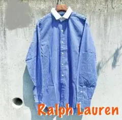 ラルフローレン　クレリックシャツ サイズM ストライプシャツ　クラシックフィット