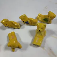 〈陶器〉かわいいクマの箸置き　 5個セット