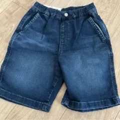 130サイズ ダークブルー デニムハーフパンツ