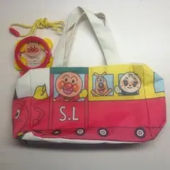 アンパンマン SLマンミニバッグ トートバッグ と タンバリン 首かけ 非売品