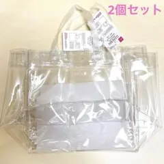 DAISO クリアバッグ ポケット付 トートバッグ ビーチバック 新品 2個のサムネイル