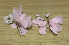 ピンクの花とパールのヘアピン SHEINのサムネイル