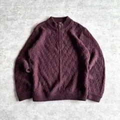 90s ダーバン ハーフジップ ニット XL ボルドー 渋カジ レトロ ゆるだぼのサムネイル