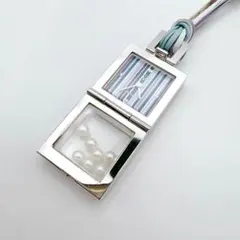 稼働品✨ ミキモト ペンダントウォッチ ネックレス 7P パール ストライプ