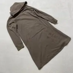 ANGELIEBE ワンピース 長袖 グレー フーディー 裏起毛 カジュアル