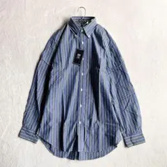 新品タグ付き【ガイ】ボタンダウンシャツ（L）ストライプ シンプル 綿100％