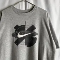 00s USA製 NIKE プリント Tシャツ L グレー コットン