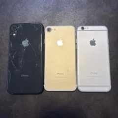 iPhone XR ブラック、7 ゴールド、6s シルバー 3台セットジャンク