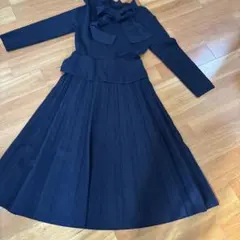 お値下げ　セルフォード　ネイビーリボンタイワンピース