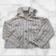 THE CLARK チェック柄フード付きシャツ M247