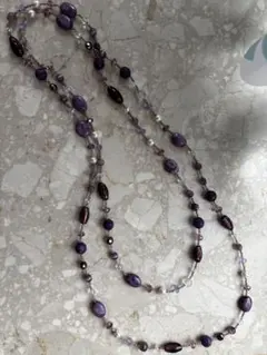 天然石ロングネックレス