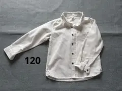 キッズ 長袖シャツ ホワイト シンプ120