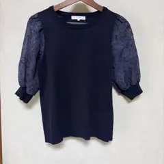 刺繍パフシアースリーブ サマーニットのサムネイル