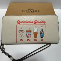 コーチ 長財布 CU382 ボードウォーク クリーム