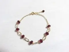 14kgf　ロードライト・ガーネット　チェーン　ブレスレット