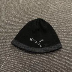 PUMA プーマ ニット帽 ビーニー ブラック スポーツ　Y2K