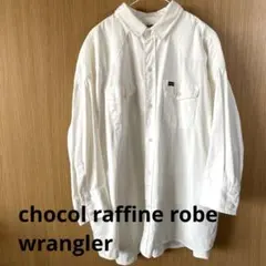 ショコラフィネローブ ラングラー オーバーサイズシャツ チュニック 長袖 白