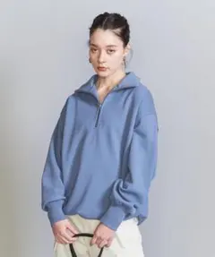 【定価12,100円】B&Y コットン ハーフジップ スウェット プルオーバー