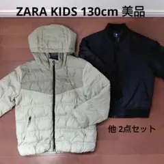 ZARAKIDSカーキフード付キルティングジャケット・中綿ライダースジャケット