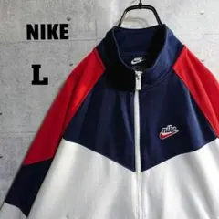 ナイキ★希少 オールド 刺繍 ロゴ 切替 トラックジャケット S表記 L相当