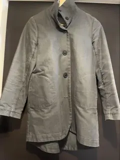 KBF グレー ボタン留め ロングコート ライナー付き