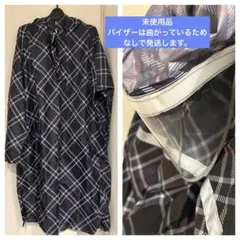 ネイビー系チェック レインポンチョ　レインコート