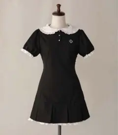【 PriCHOU 】フリルカラーミニワンピース ブラック