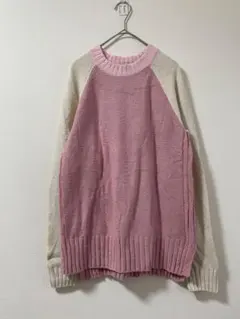 TIME AND TRU ピンクとクリームのニットセーター丸首　Sサイズ1-45