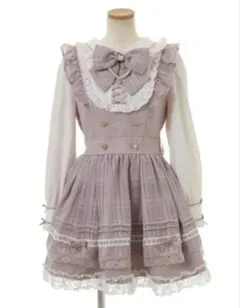 LIZLISA シアーチェックフリルエプロンワンピース