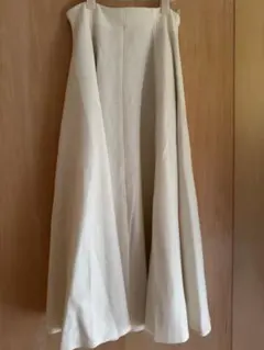 eclat オフホワイトフレアスカート マキシ丈 裏地付き