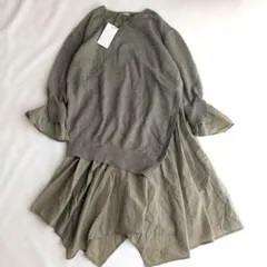 新品コヒナ【田中亜希子さんコラボ】2wayカフスデザインヘムドッキングワンピース