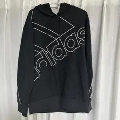adidas パーカー ビックロゴ ブラック