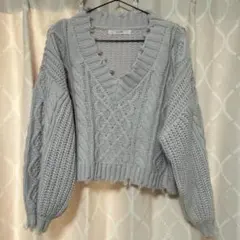 パープル ニットベスト トップス