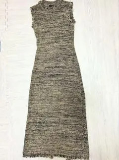 anuans ブラッシュツイードニットワンピース