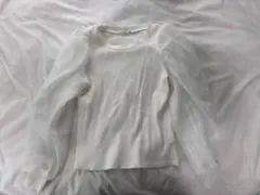 ホワイト パフスリーブ トップス