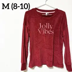 長袖トップス 赤【M】ロゴ入り 長袖 レッド ヴィンテージ古着 おしゃれ服