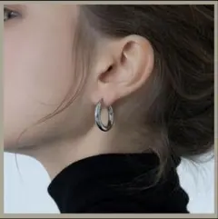 フープピアス　シルバー