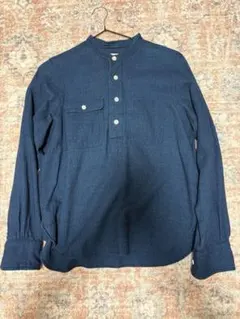 ハバーザック ノーカラー インディゴシャツ